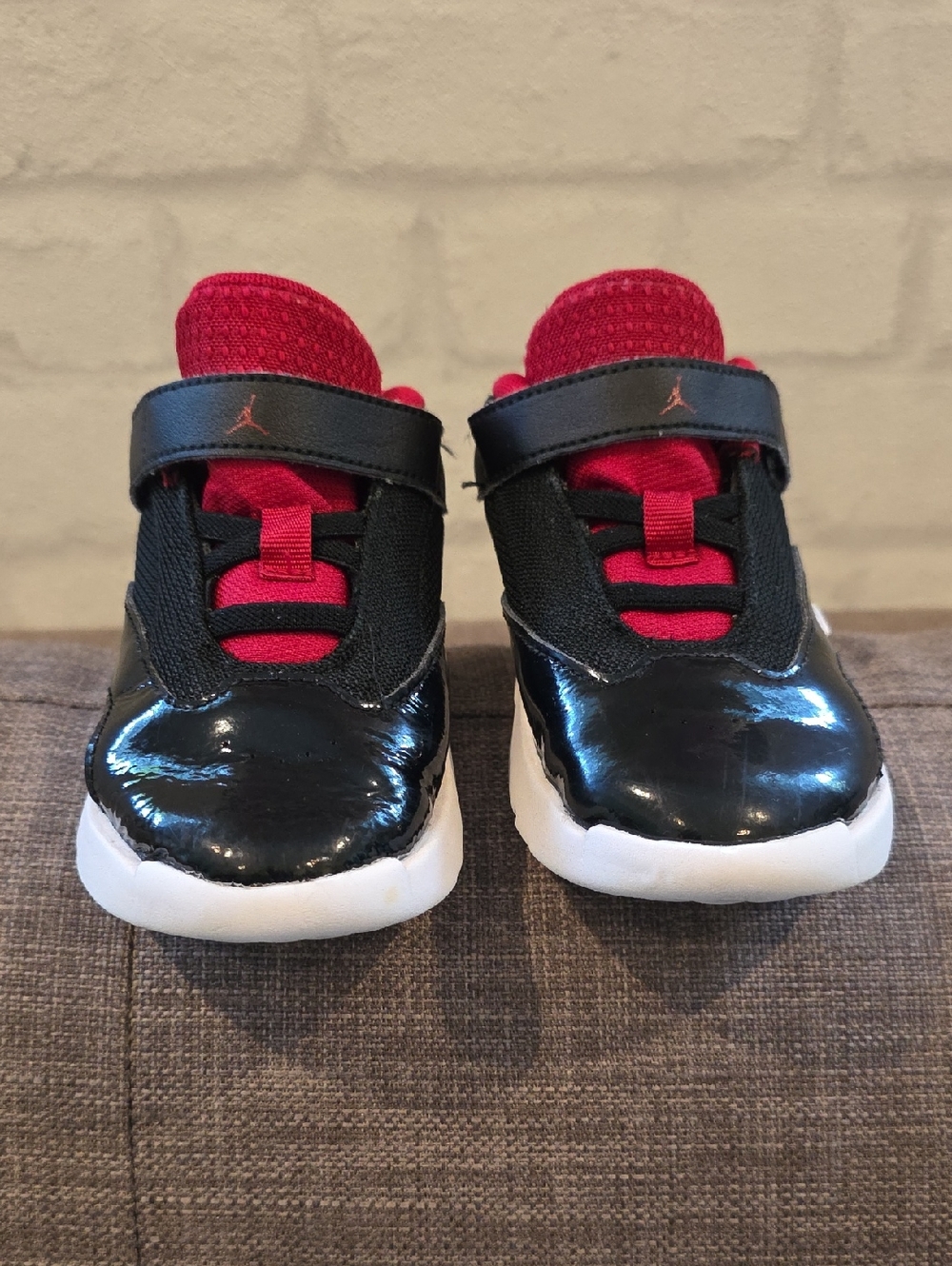 Jordan Kids Black and Red Slip-On Athletic Shoes